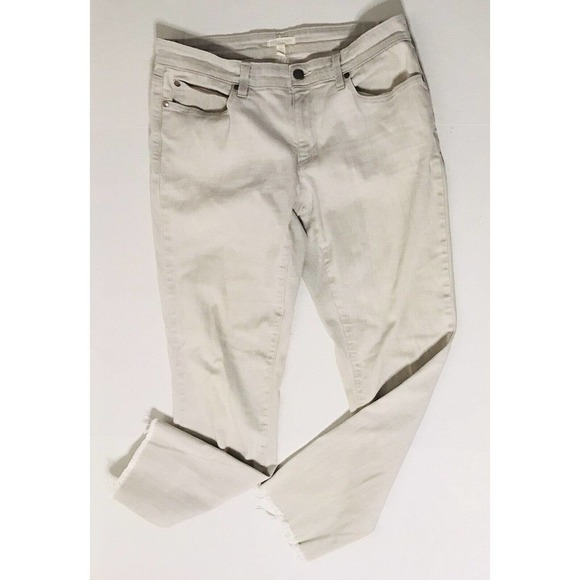 Eileen Fisher | Women's Gray Organic Cotton Raw Hen Ankle Crop Jeans Size 12 - Picture 5 of 13